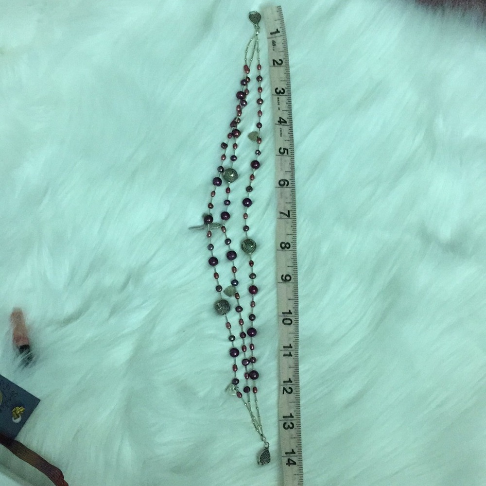 Silver and cultured pearl necklace - Picture 2 of 6